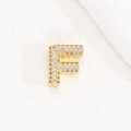 Zarter 18K vergoldeter Anhänger Buchstabe F mit weißem Zirkonia-Pavé für Damen - Klein / Buchstabe F