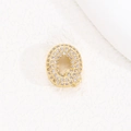 Ciondolo lettera Q in placcatura oro 18K con scintillanti cristalli di zircone cubico - Lettera Q