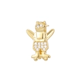 Detailansicht des 10mm Edelstahl-Pinguin-Anhängers mit funkelndem Zirkonia-Pavé-Besatz - Rollschuh-Pinguin Stil (NO.3)