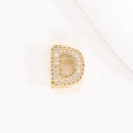 Collana placcata oro 18K con piccolo ciondolo a lettera D e zirconi incastonati - Lettera D