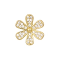 Detailed view of 10mm golden flower-shaped charm with white zircons for jewelry making - Gold Six-Petal Flower Style (NO.1)