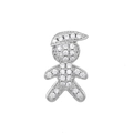 Macro detail of silver-colored boy pendant with micro-paved sparkling cubic zirconia - Silver Hatted Boy Style (NO.11)