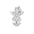 Detailed view of a silver angel girl charm with bow and cubic zirconia pavé stones - Bow Angel Girl Style (NO.12)