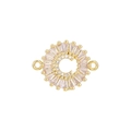 Detailed close-up of gold-plated letter C charm with sparkling baguette-cut cubic zirconia - C Pendant Only (Without Chain) / Gold