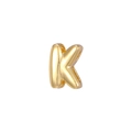 Goldener Buchstaben-Anhänger K mit poliertem 3D-Ballon-Effekt für DIY-Halsketten - Buchstabe K