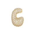Close-up of letter C balloon pendant with 18k gold plating and micro-pave zircons - Small Letter / Letter C Pendant