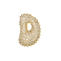 Detail of 18k gold plated bubble letter D pendant with micro-paved sparkling cubic zirconia - Letter D Pendant