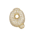 Macro detail of 18k gold plated letter Q pendant with micro-paved sparkling zircon stones - Letter Q Pendant