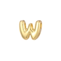 Goldener Ballon-Buchstabe W Anhänger mit polierter Oberfläche und Seitenbohrung - Buchstabe W