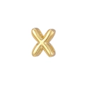 Polierter goldener 18k Buchstabenanhänger X mit glänzender Oberfläche für Ketten - Buchstabe X