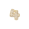 Ciondolo numero 4 dorato con pavé di cristalli per collane personalizzate - Numero 4