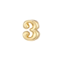 Polierter goldener 3D-Bubble-Anhänger Zahl 3 für minimalistische Halsketten - Zahl 3