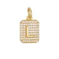 Luxe gouden rechthoekige hanger met letter L en micro-ingelegde fonkelende zirkonia's - Gouden Letter L Hanger Zonder Ketting