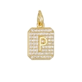 Gedetailleerde macro-opname van de gouden letter P hanger met micro-pave witte zirkoonstenen - Gouden Letter P Hanger Zonder Ketting