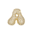 18k gold plated bubble letter A necklace pendant with sparkling cubic zirconia inlay - Letter A Pendant