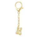 Portachiavi con lettera H in oro 18K con grande chiusura a moschettone per borse - Lettera H