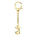 Portachiavi lettera J a palloncino 3D in finitura oro 18K con moschettone - Lettera J