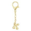 Portachiavi lettera K in oro 18 carati stile palloncino con finitura lucida - Lettera K