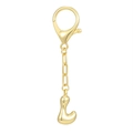 Portachiavi con lettera L dorata placcata oro 18K con finitura a specchio lucida - L