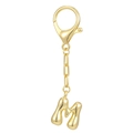 Portachiavi con lettera M placcato oro 18K con finitura a specchio lucida - M