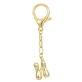 Portachiavi lettera H in oro 18 carati con finitura metallica 3D a specchio lucido - Lettera N