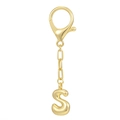 Portachiavi con lettera S in oro 18K stile bubble con chiusura a moschettone - S