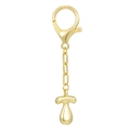Portachiavi con lettera T placcata oro 18K con ciondolo a bolla e finitura lucida - Lettera T