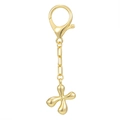 Portachiavi in oro 18 carati con design a bolle lucido e chiusura a moschettone - Lettera X