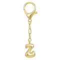 Portachiavi con ciondolo lettera Z a bolla in oro 18K con finitura lucida e moschettone - Lettera Z