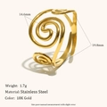 Twisted spiral double-layer 18K gold-plated stainless steel ring with an open design - Minimalist Spiral Wire Ring (R5520) / Gold