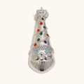 Broche de árbol de Navidad con diseño de Papá Noel y diamantes de imitación en 18K - Color Acero