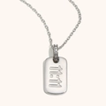 Collier argenté avec pendentif rectangulaire 11:11 et bélière sertie de cristaux fins - Argent