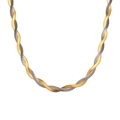 Two-tone gold and silver twisted herringbone snake chain necklace in stainless steel - Necklace-Gold & Silver