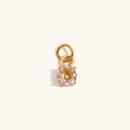 Minimalistische 18K vergulde hanger met ronde edelsteen en een stevige sluiting - Transparant