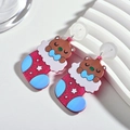 Ohrhänger aus Acryl mit Bären in weihnachtlichem Glitzer-Socken für Damen Festtagsstil - Bär Weihnachtsstrumpf