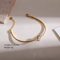 Detail of 21cm gold heart pendant chain with measurements showing weight and size - Rhinestone Snake Chain (Heart 4)