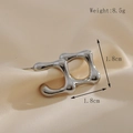 Minimalistische quadratische Creolen aus silbernem Edelstahl, 1,8cm groß, 8,5g schwer - Silber
