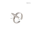Detailed view of 2.4g irregular hammered texture ring with 2.0cm diameter measurements - Cross / Cross Silver
