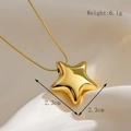 Gouden roestvrijstalen sterhanger ketting met spiegelglans en fijne slangenketting - Kleine Gouden Ster Halsketting (B086)