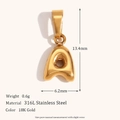 Mini bubble letter A pendant in 18K gold plated 316L stainless steel for jewelry making - A(C9008) / Gold