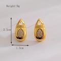 Boucles d'oreilles goutte dorées avec cristaux micro-pavés, 2,5 cm par 1,3 cm - Or