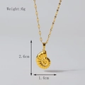 18K gold plated stainless steel snail pendant necklace with spiral texture and 6g weight - Gold
