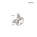 Anillo abierto de mariposa plateado pulido con medidas y peso especificado de 6g - 5948564318178 / Plateado