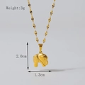 Golden elephant pendant necklace in 18K gold-plated stainless steel with 3g weight - Gold