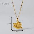 18K gold snail shell pendant necklace with refined texture dimensions shown - Gold