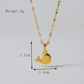 18K gold plated stainless steel whale pendant necklace with textured scale details - Gold