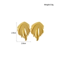 Detailansicht der goldenen Flügel-Ohrringe mit feiner Federstruktur und genauen Maßen - Gold