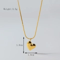 Polished 18k gold heart pendant necklace with twisted rope chain and 1cm charm - Gold Heart Style (X002-2)