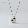 Polished silver heart pendant necklace with rope chain, 2.1cm size and 9g weight - Large Silver Heart Style (X002-6)
