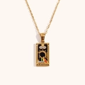 18K vergoldete Tarot-Halskette Der Magier aus Edelstahl mit Emaille-Details - Gold-Der Magier